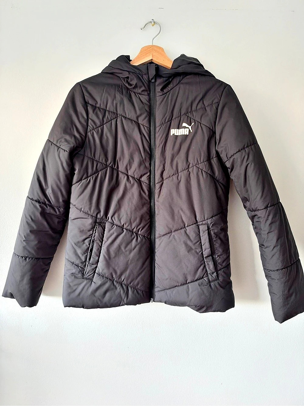 PUMA Black Hooded Puffer Jacket